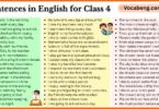 100 Sentences in English for Class 4 with Pictures