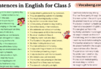 100 Sentences in English for Class 5 with Pictures