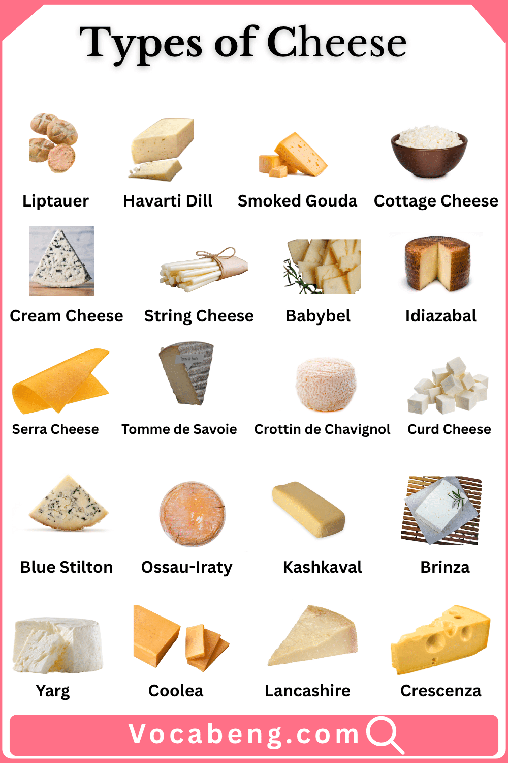 60 Types of Cheese with Names and Images