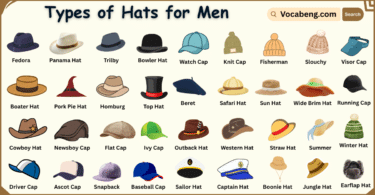 Types of Hats for Men in English and their Images