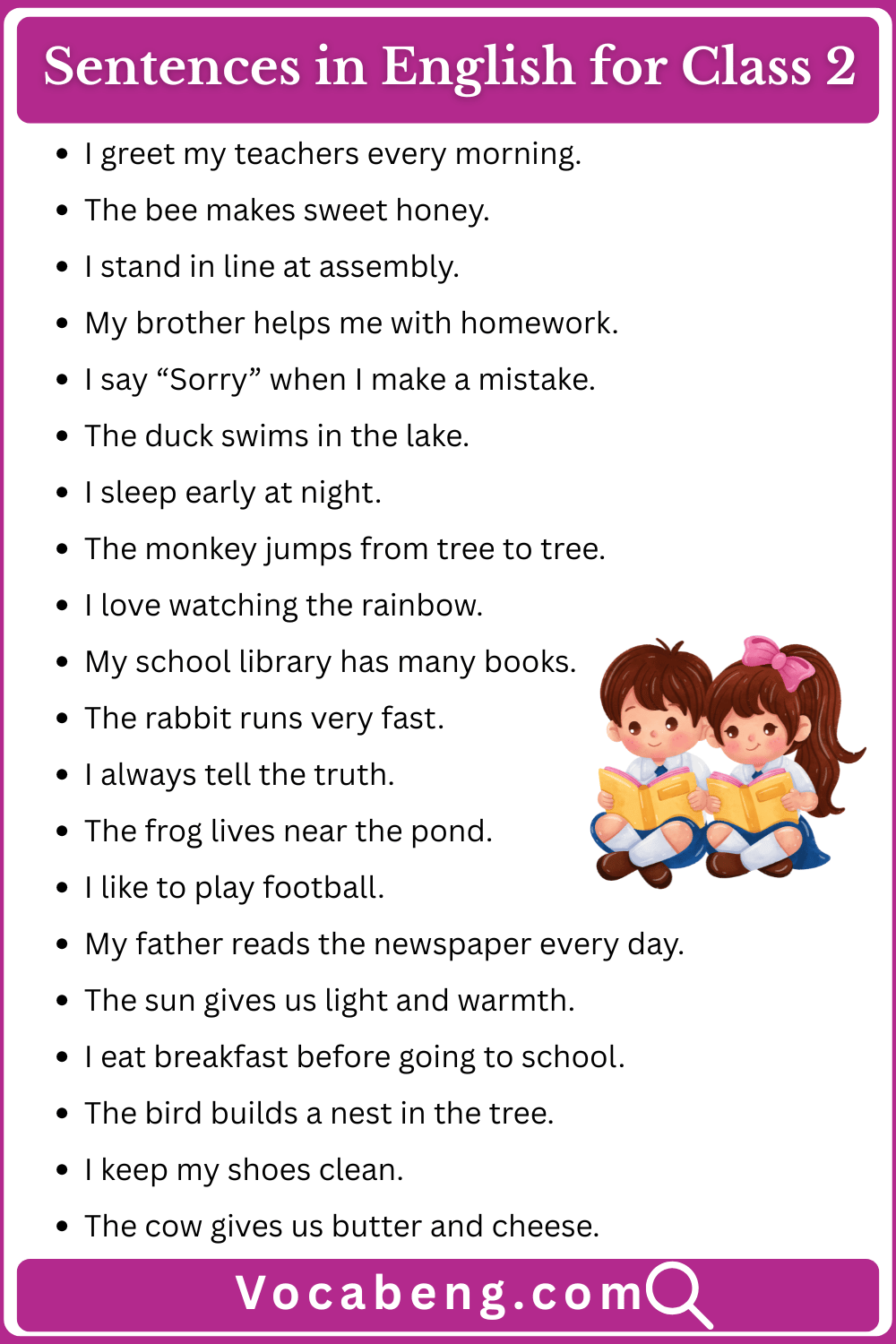 Basic Sentences for grade two
