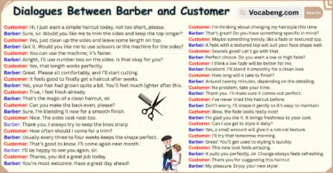 Dialogues Between Barber and Customer in English and Pictures