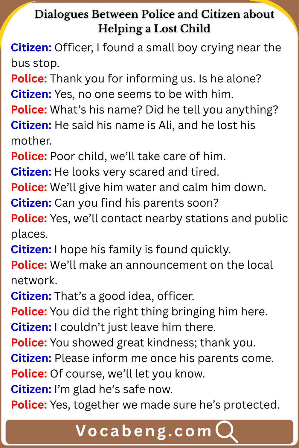 Dialogue about Helping a Lost Child