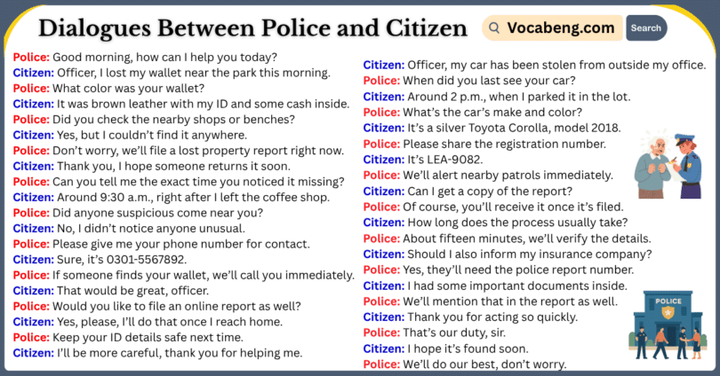 Dialogues Between Police and Citizen in English and Pictures