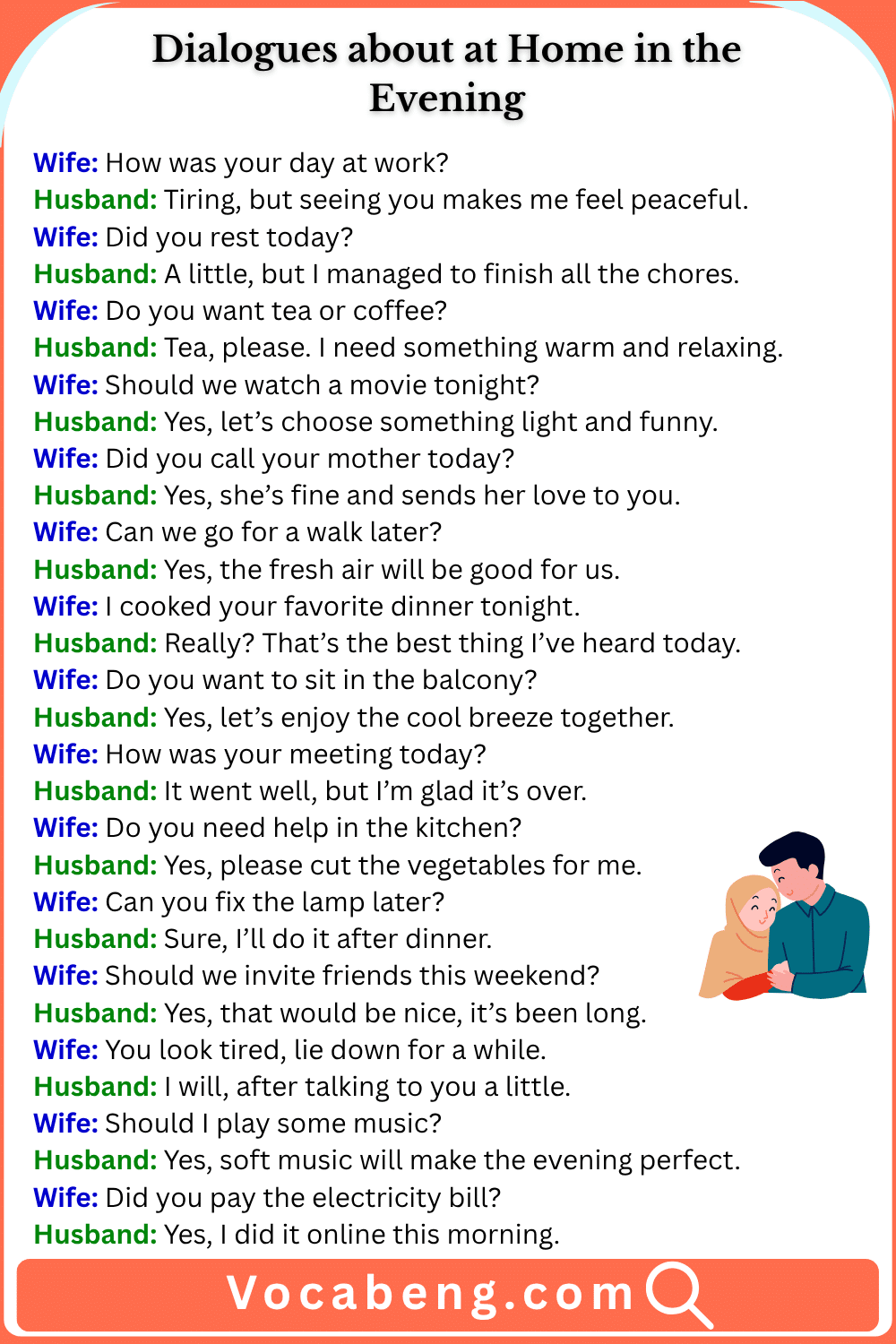 Dialogues about at Home in the Evening