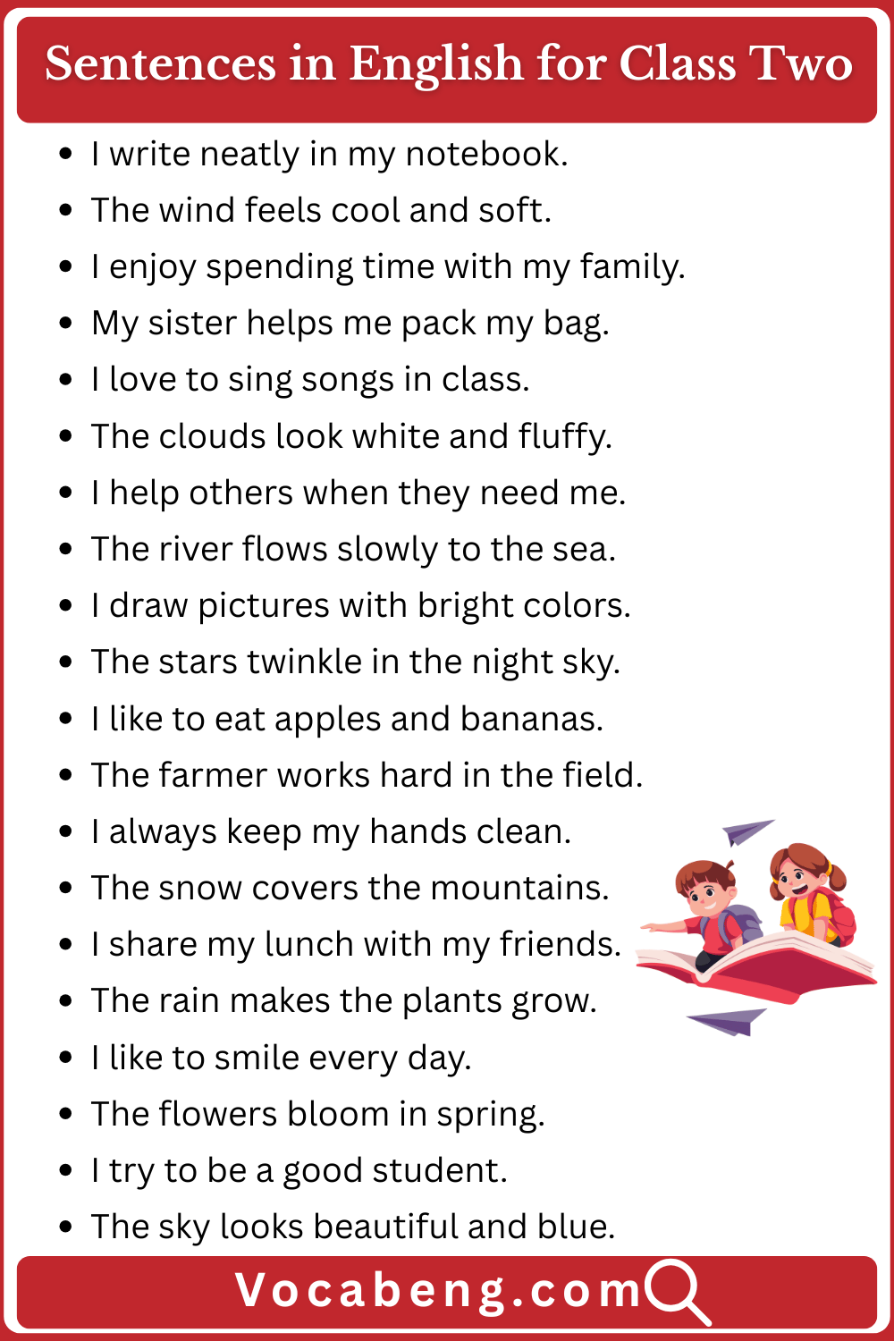 Easy Sentence for Class Two