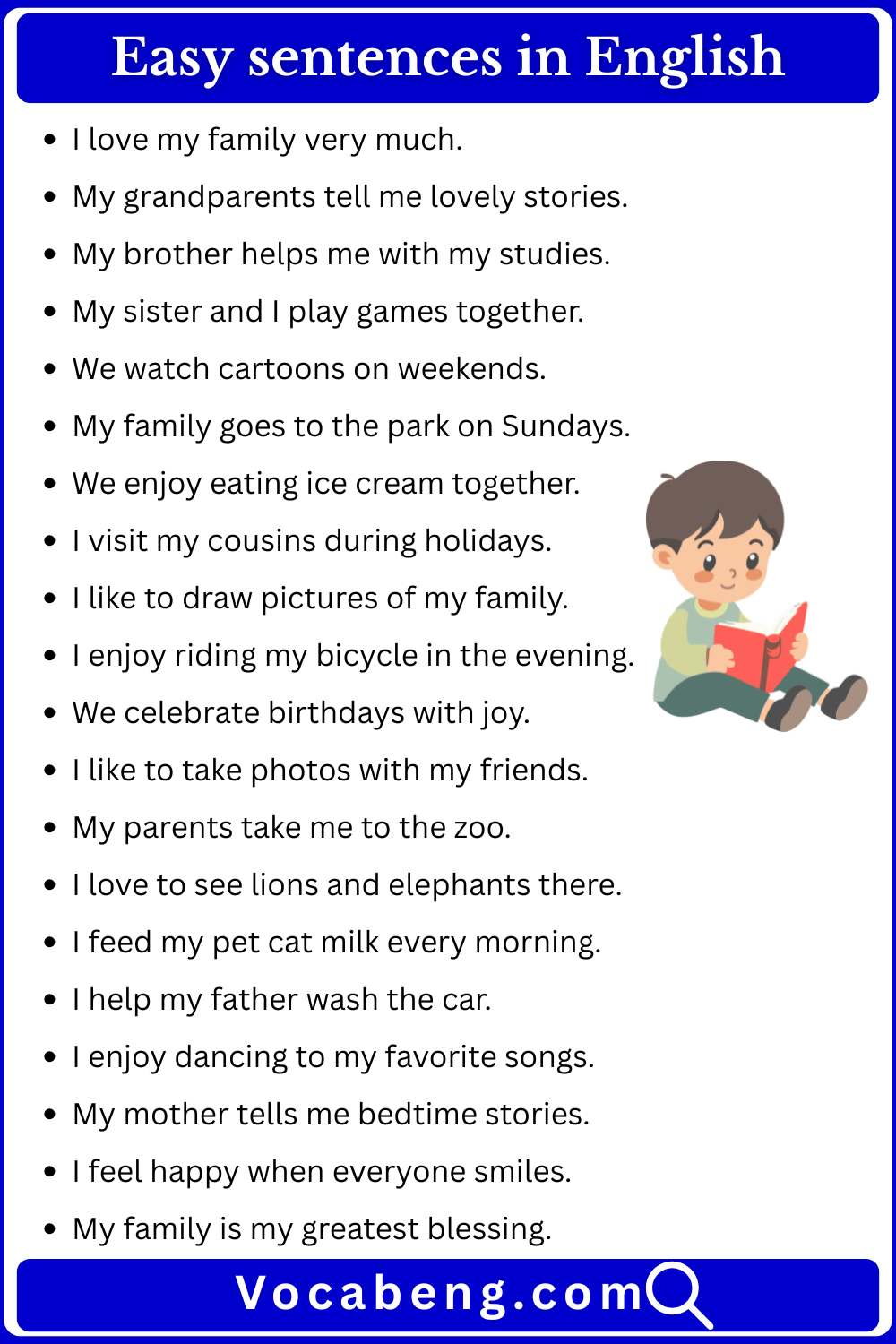 Easy sentence for Class Three