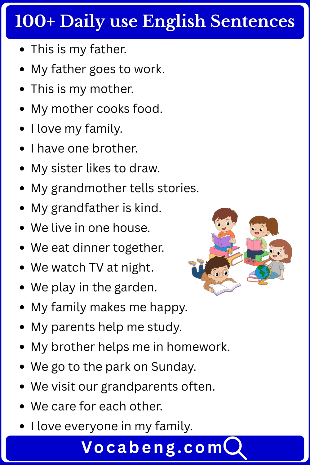 English Sentences for Grade one