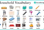 Household vocabulary in English with their Pictures