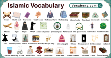 Islamic vocabulary Words in English with their Pictures