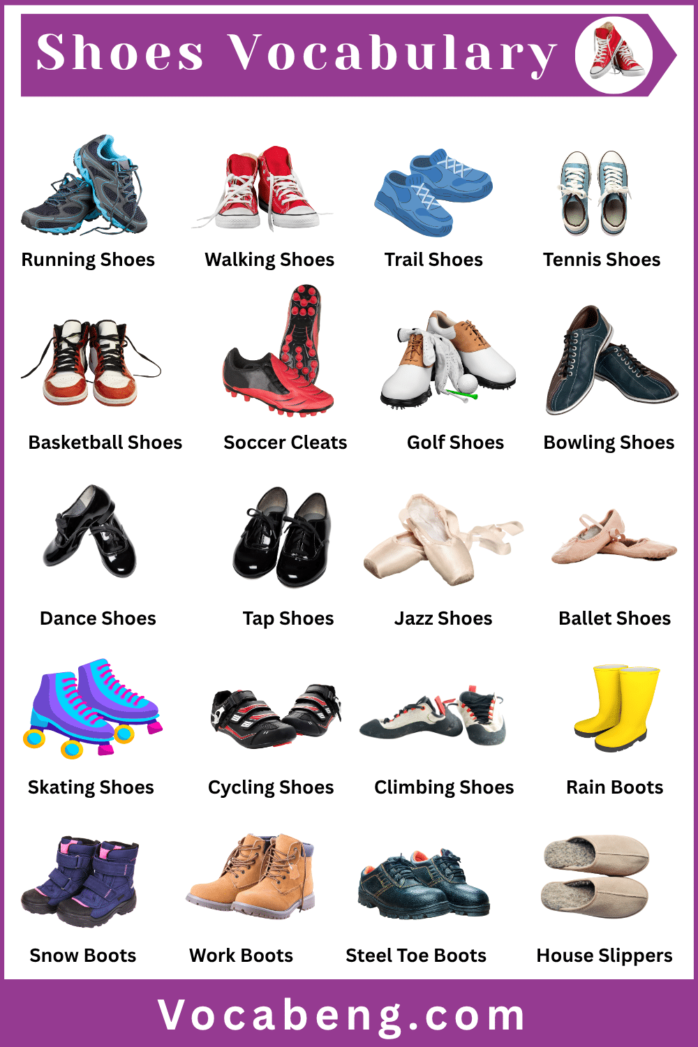 Names and Pictures of Shoes