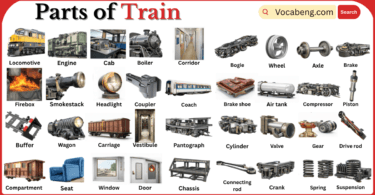 Parts of Train with Names in English with Pictures
