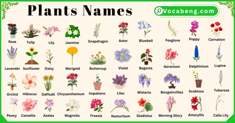 Plants and Their Names In English with Pictures