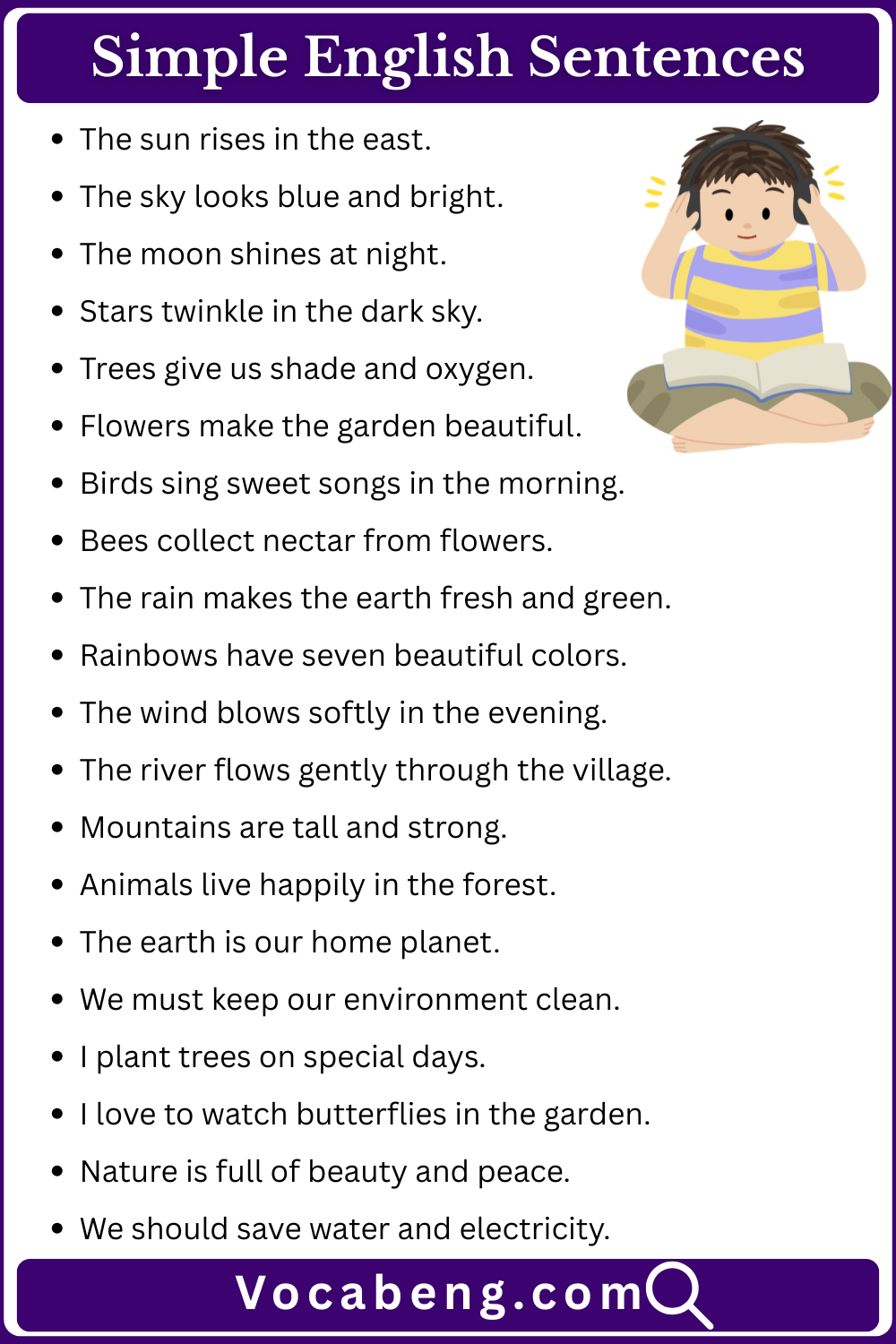 Simple English Sentences for Class 3