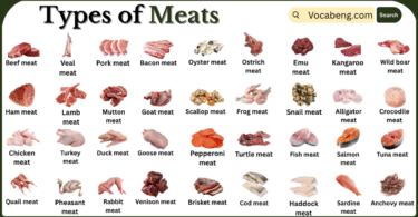 Types of Meats with Names in English with Pictures