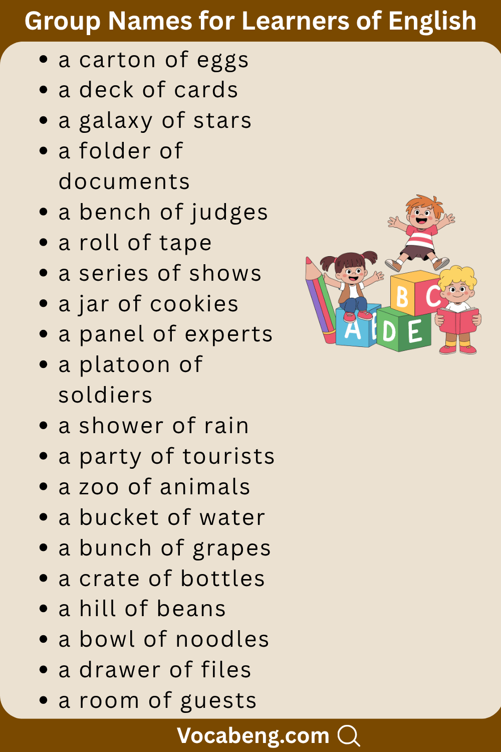 Useful Group Names for Learners of English