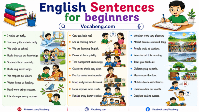 100 English Sentences for Beginners for Everyday Conversation
