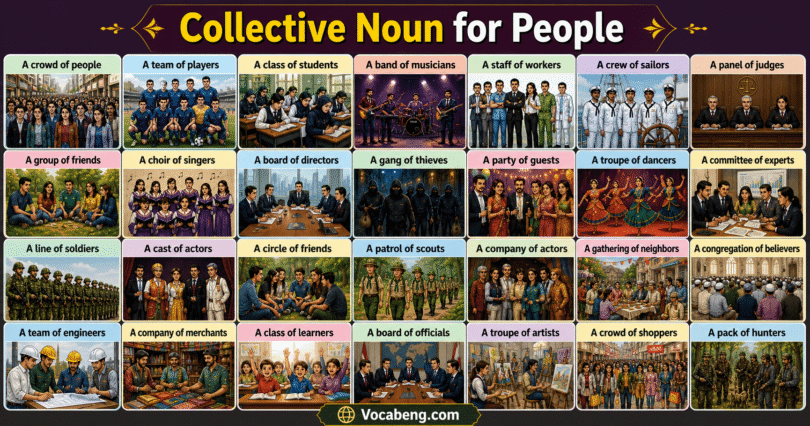 100 Examples of Collective Nouns for People in English