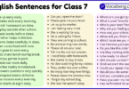 English Sentences for Class 7 with Their Pictures
