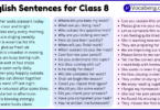 English Sentences for Class 8 with Their Pictures