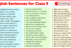 English Sentences for Class 9 with Their Pictures