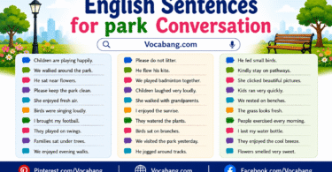 English Sentences for Park Conversation with Pictures
