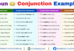Noun vs Conjunction Example Sentences in English with Pictures