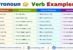 Pronoun vs Verb Example Sentences in English with Pictures