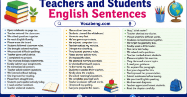 Teachers and Students English Sentences for daily use