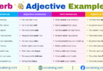 Verb vs Adjective Examples Sentences in English with Pictures