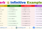 Verb vs Infinitive Example Sentences in English with Pictures