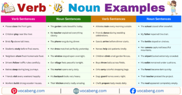 Verb vs Noun Examples Sentences in English with Pictures