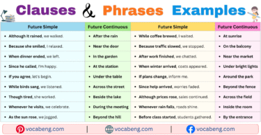 100 Clauses and Phrases Examples Sentences in English with Pictures
