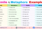 100 Similes and Metaphors Examples Sentences in English with Pictures