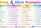 100 Slang and Idioms Examples Sentences in English with Pictures