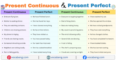 100 Present Continuous and Present Perfect Example Sentences in English with Pictures