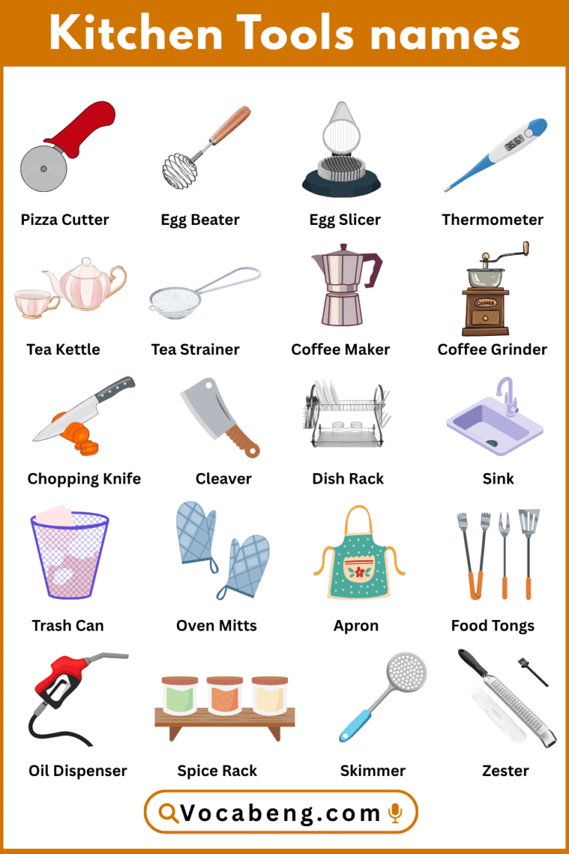 60 Kitchen Tools names in English and Their Pictures - vocabeng.com