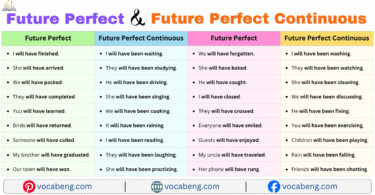 Future Perfect and Future Perfect Continuous Examples Sentences in English with Pictures