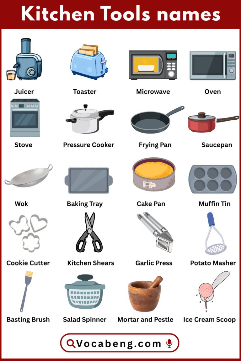 60 Kitchen Tools names in English and Their Pictures - vocabeng.com