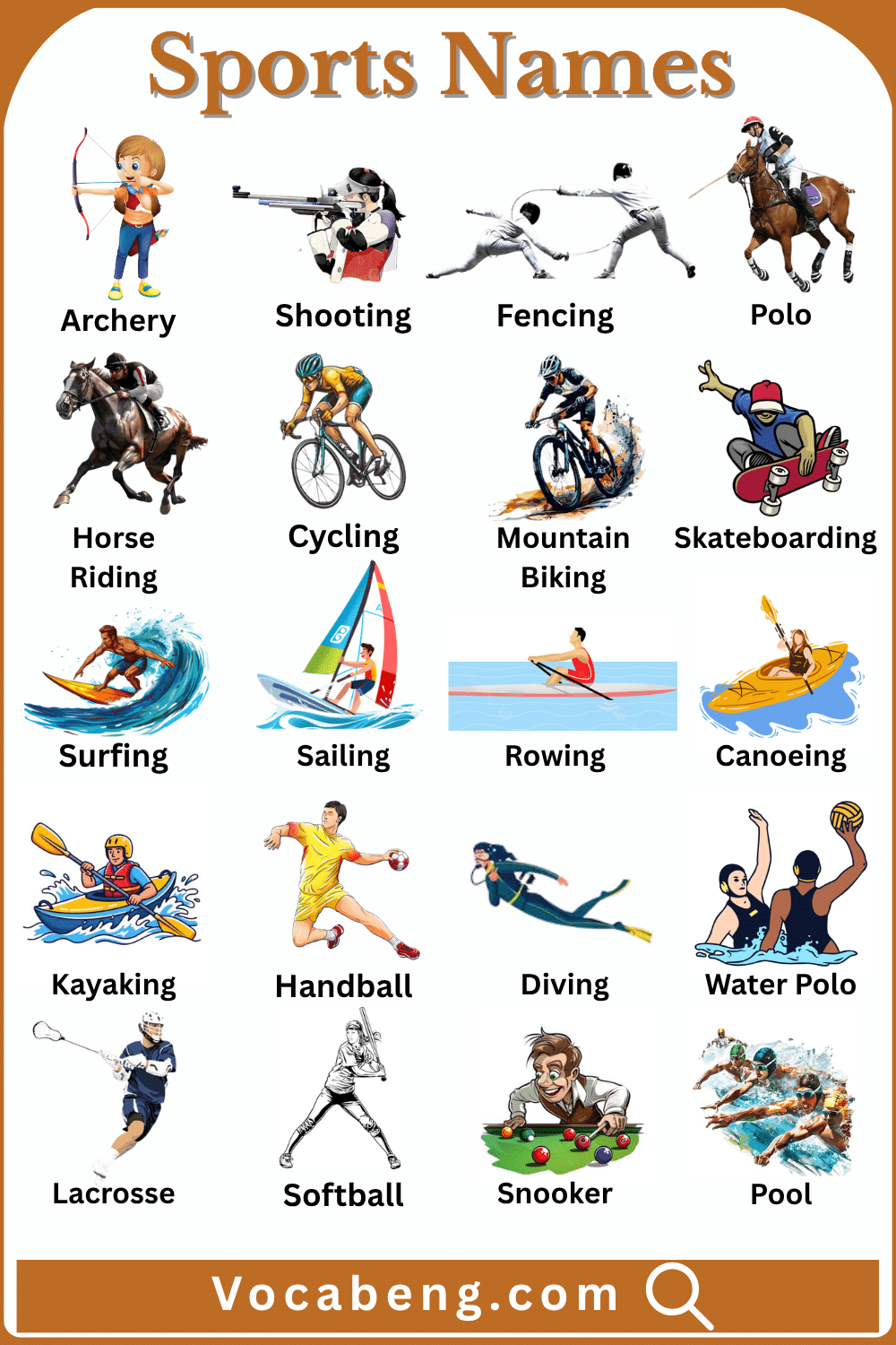 60 Sports Names in English and Pictures