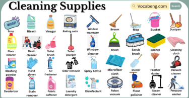 Cleaning Supplies Names in English with their Pictures