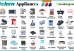 Kitchen Appliances Vocabulary with their Pictures