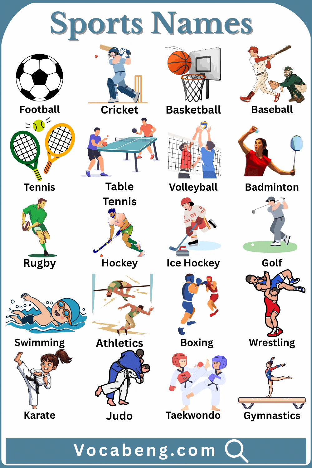 Sports Names in English and their Pictures